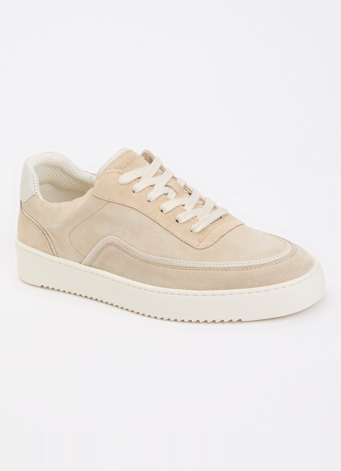 Filling Pieces Mondo Stack sneaker van suède - voorkant 4 beige