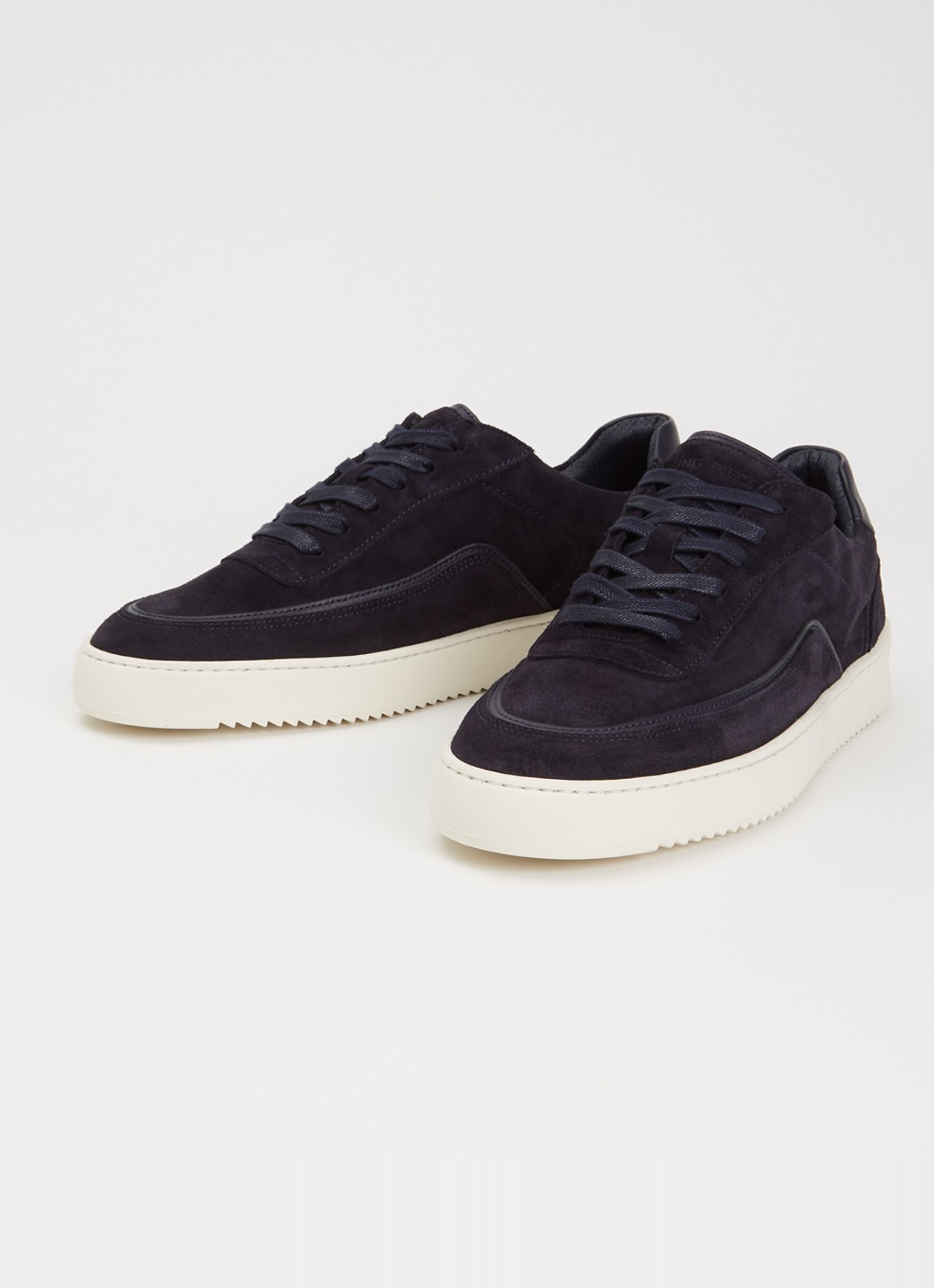 Filling Pieces Mondo Stack sneaker van suède - detail 2 donkerblauw