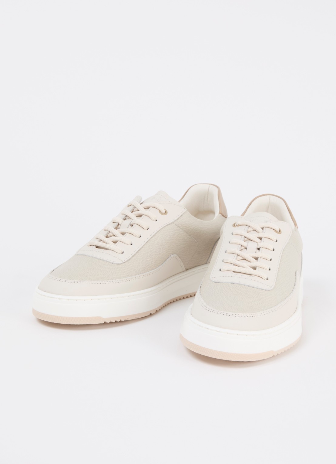 Filling Pieces Mondo Tech Crumbs sneaker van leer - detail gebroken wit