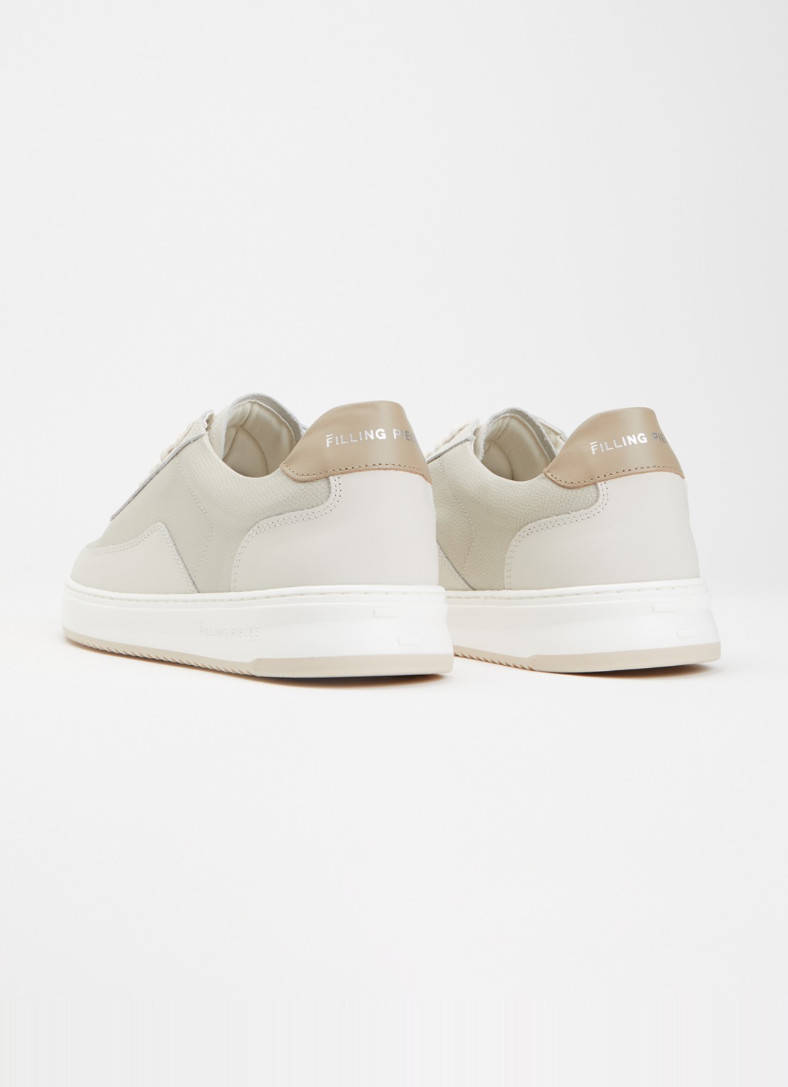 Filling Pieces Mondo Tech Crumbs sneaker van leer - achterkant 10 gebroken wit