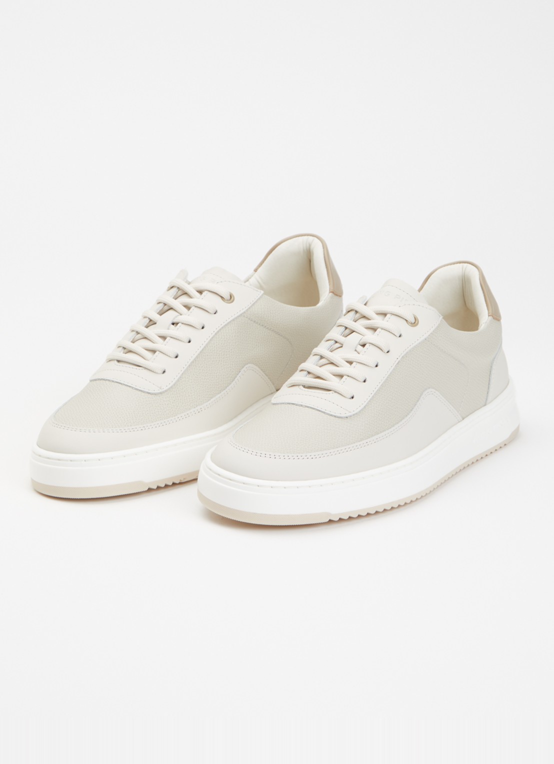 Filling Pieces Mondo Tech Crumbs sneaker van leer - detail 4 gebroken wit