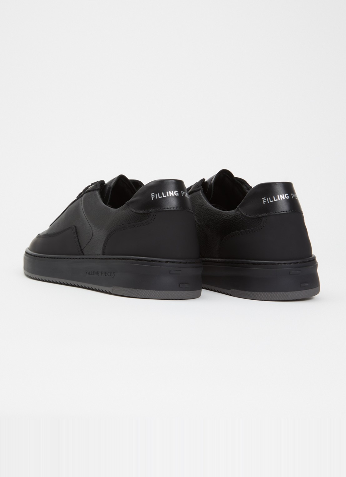 Filling Pieces Mondo Tech Crumbs sneaker van leer - achterkant zwart