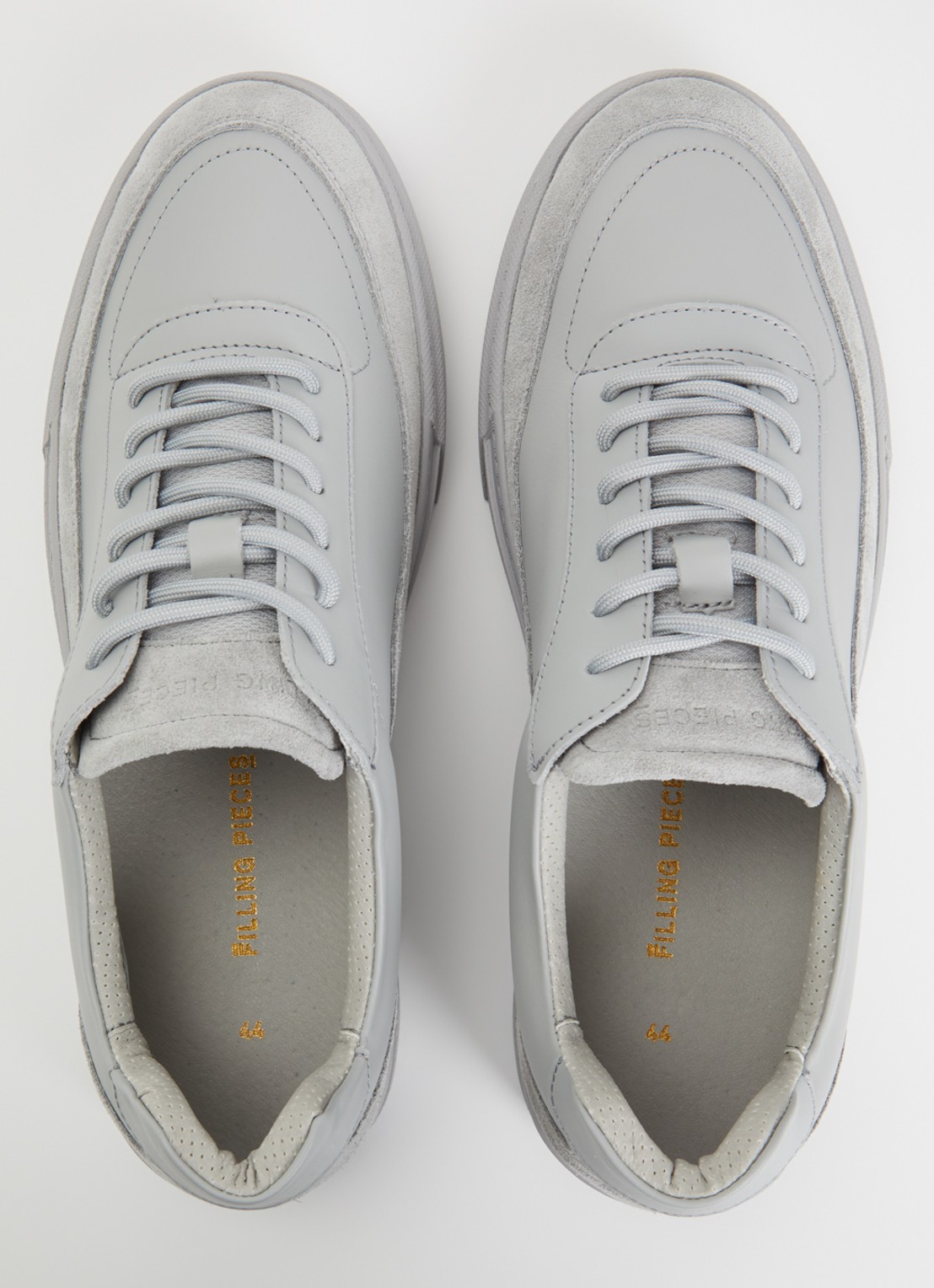 Filling Pieces Mondo Viera sneaker van leer met suède details - detail 2 grijs