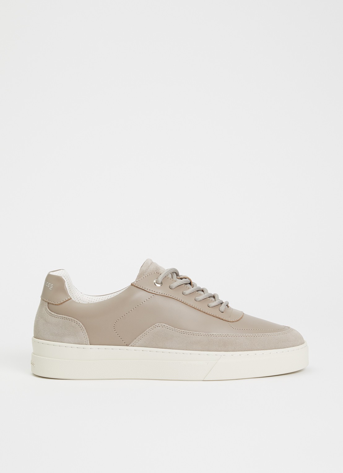 Filling Pieces Mondo Viera sneaker van leer met suède details - voorkant donkerbeige