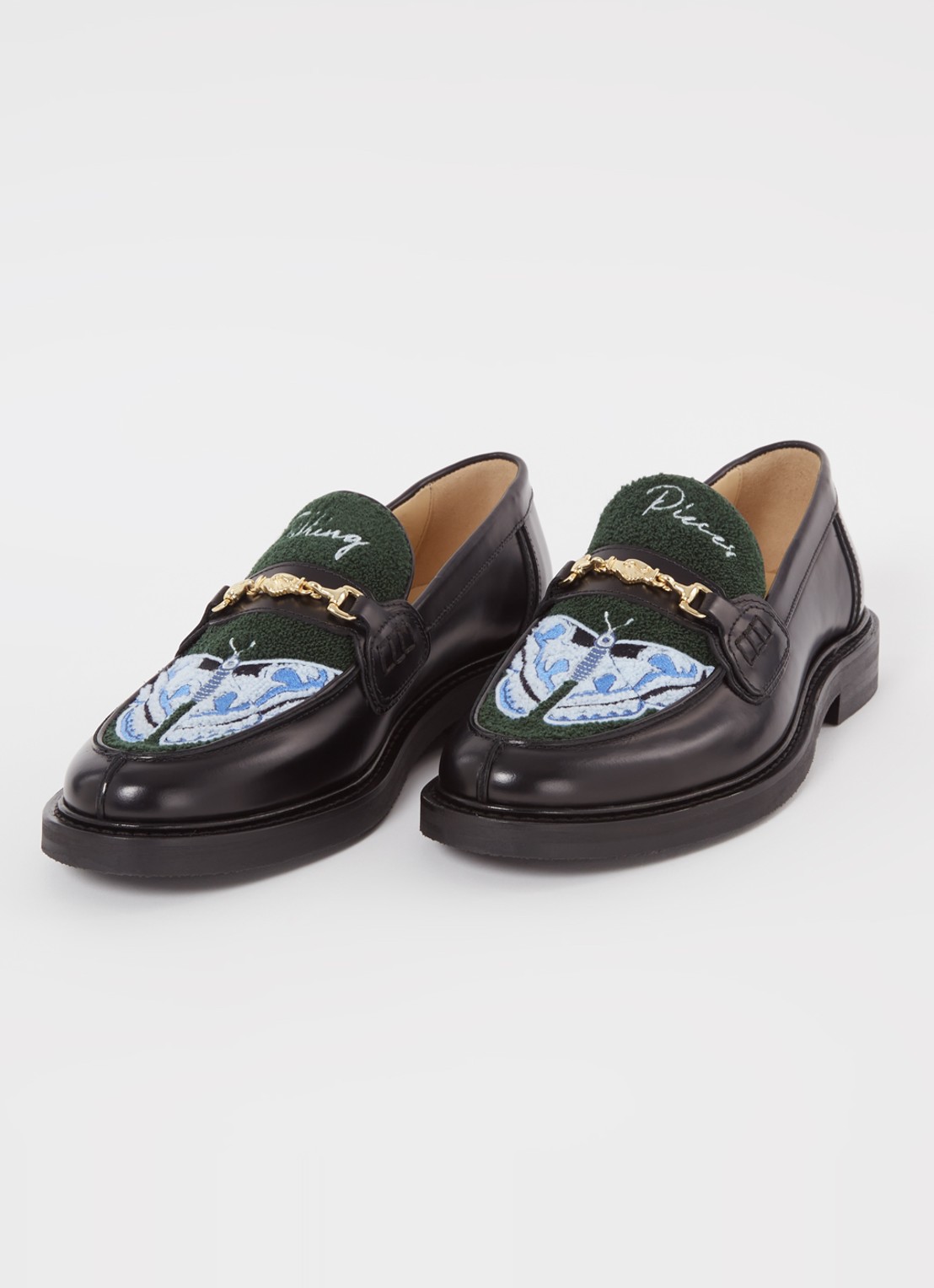 Filling Pieces Polido Microbes loafer van leer met print  - detail zwart