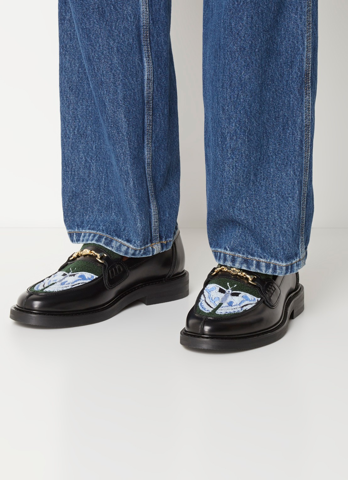 Filling Pieces Polido Microbes loafer van leer met print  - voorkant 7 zwart