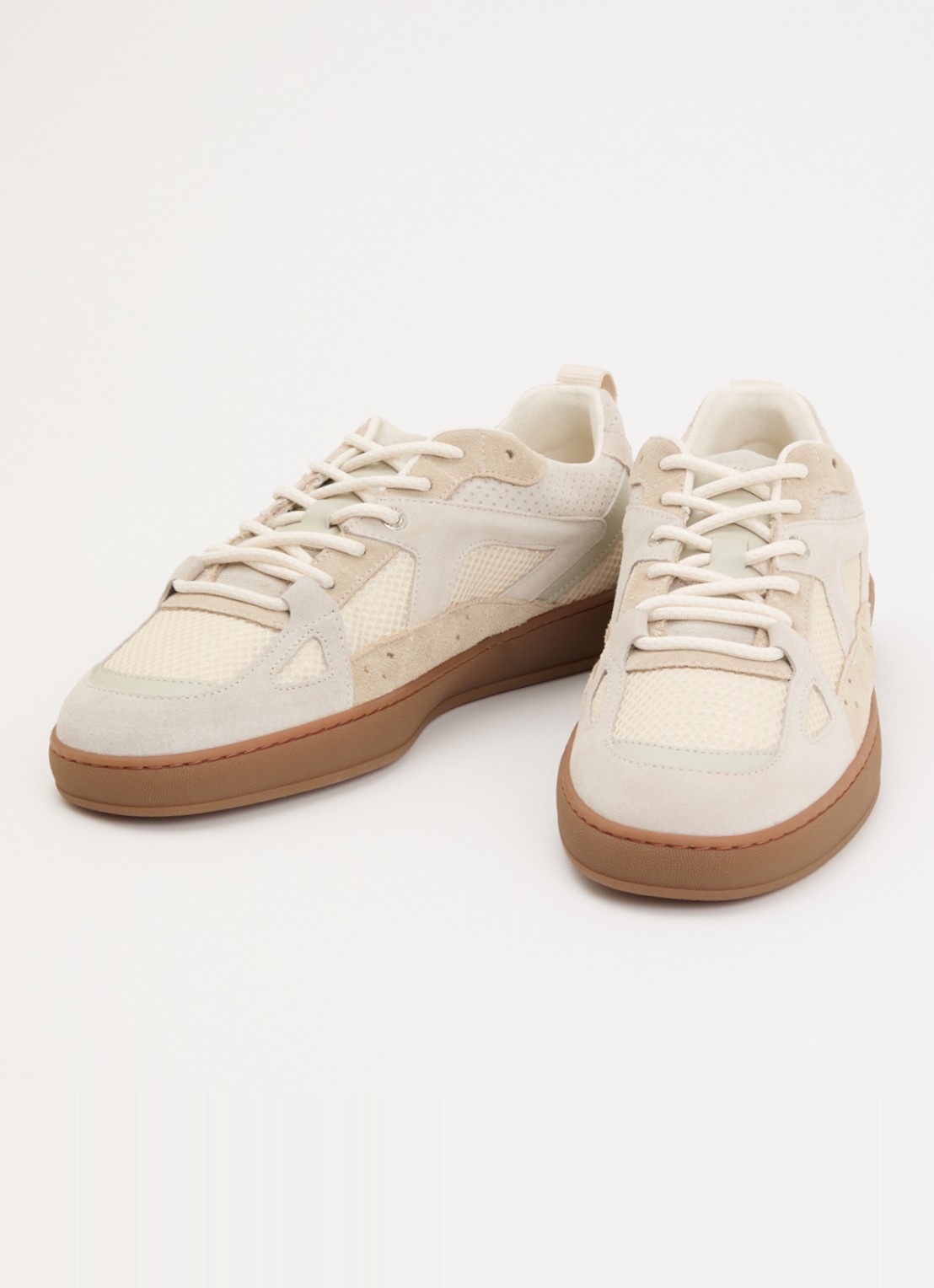 Filling Pieces Prism Peak sneaker van leer met details van suède - detail beige