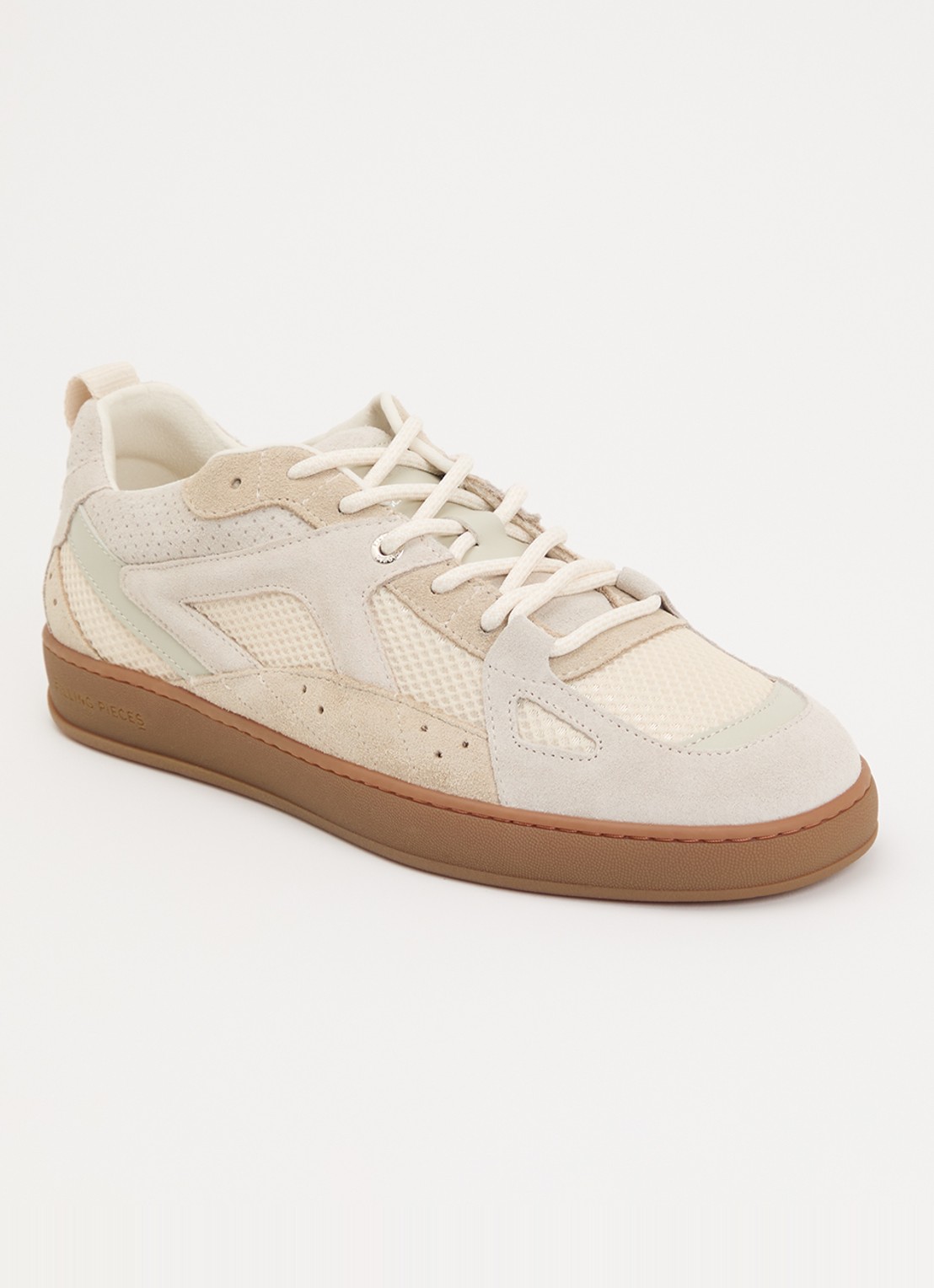 Filling Pieces Prism Peak sneaker van leer met details van suède - voorkant 4 beige