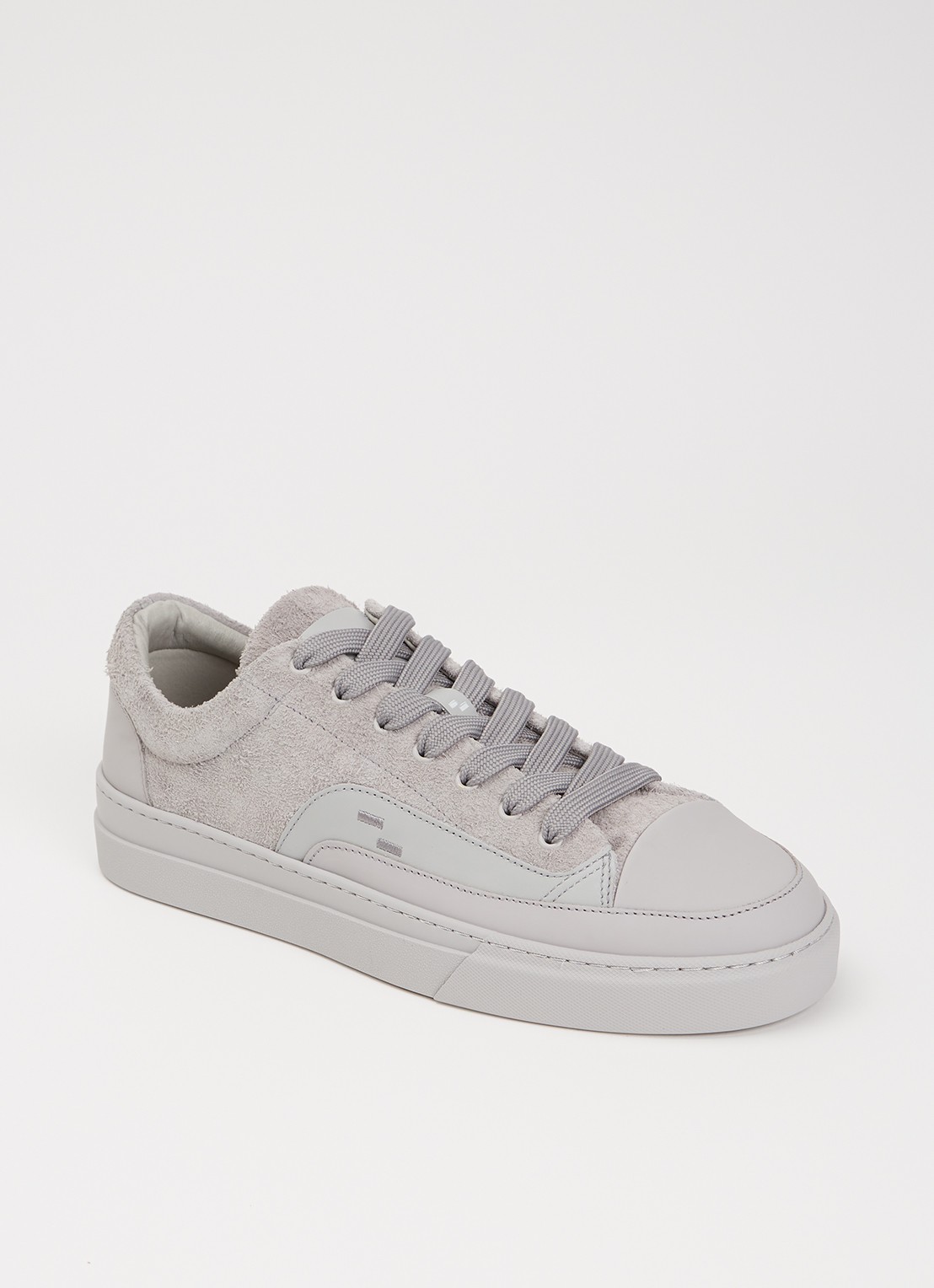 Filling Pieces Riviera Fuzz sneaker van suède - voorkant 4 grijs