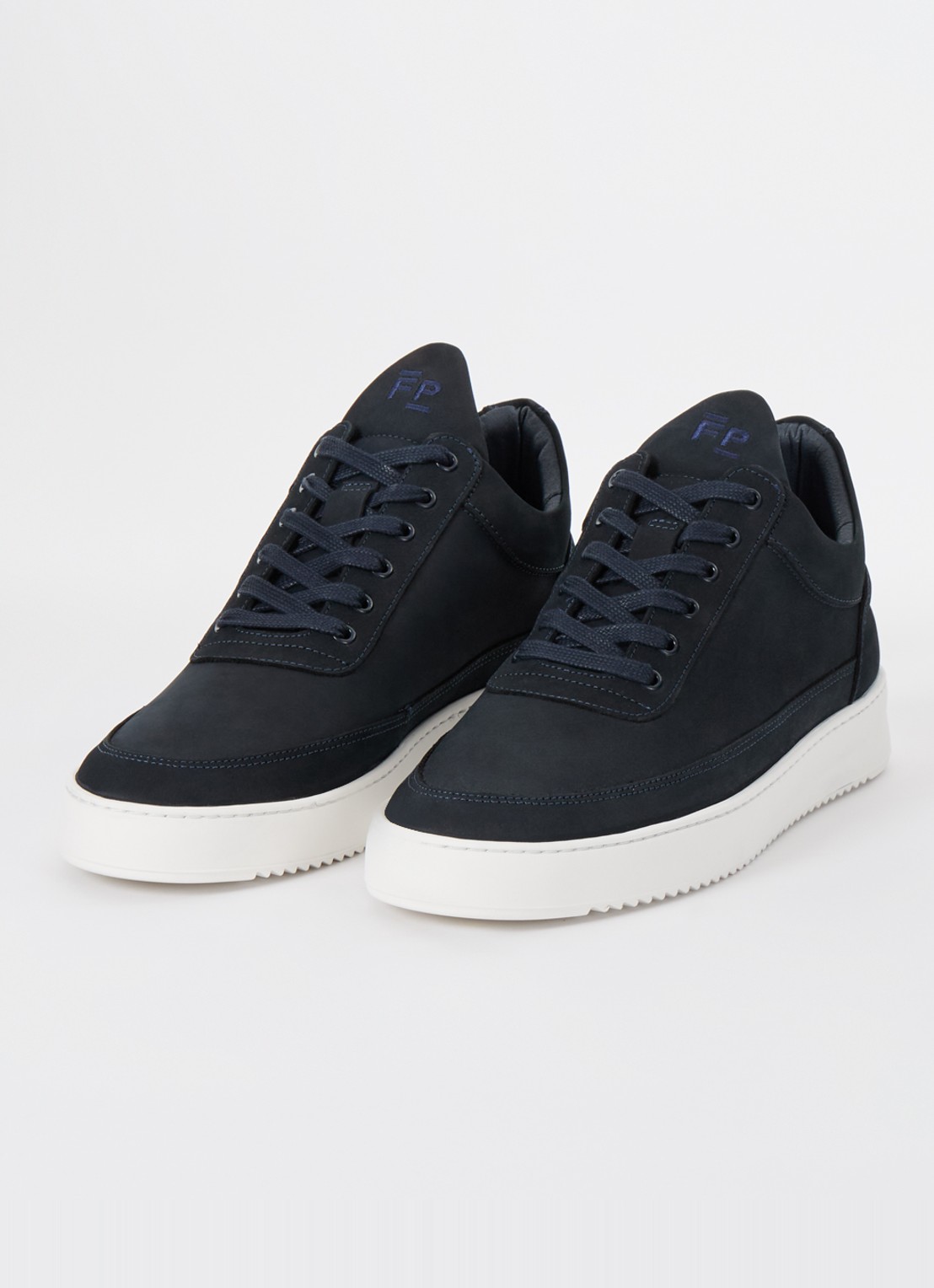 Filling Pieces Sneaker van nubuck - detail donkerblauw
