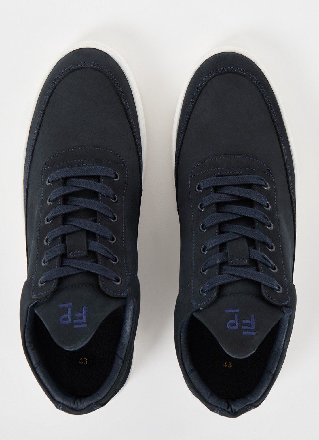Filling Pieces Sneaker van nubuck - detail 2 donkerblauw