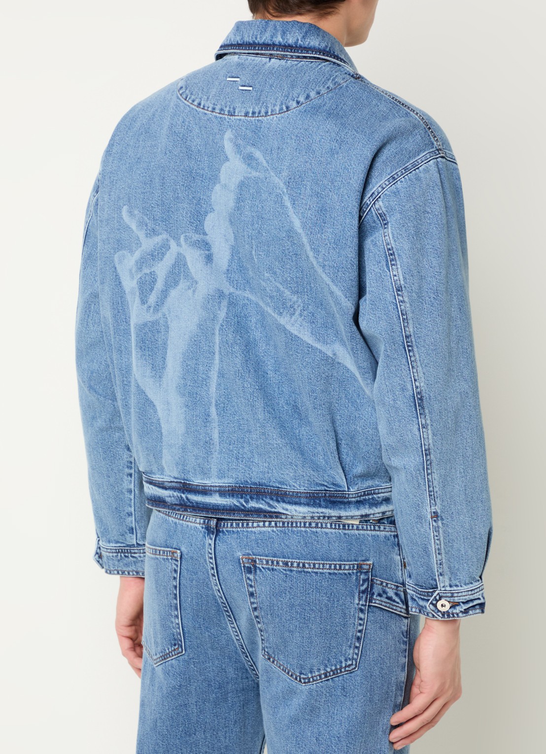 Filling Pieces Spijkerjas met backprint - achterkant 4 indigo