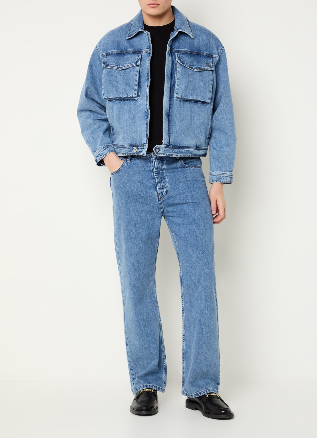 Filling Pieces Straight fit jeans met medium wassing - voorkant 2 indigo