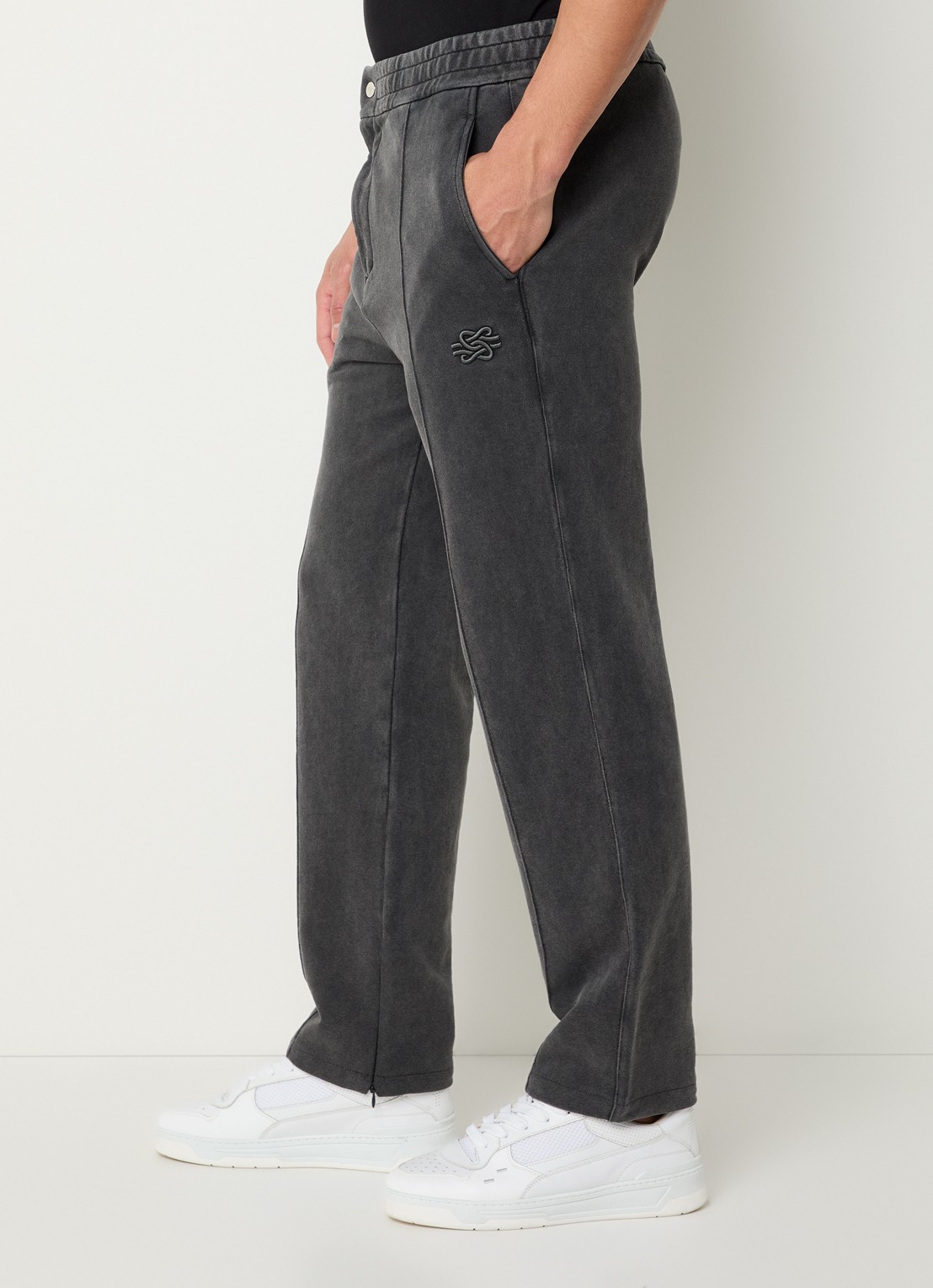 Filling Pieces Straight fit joggingsbroek met steekzakken - detail 4 antraciet