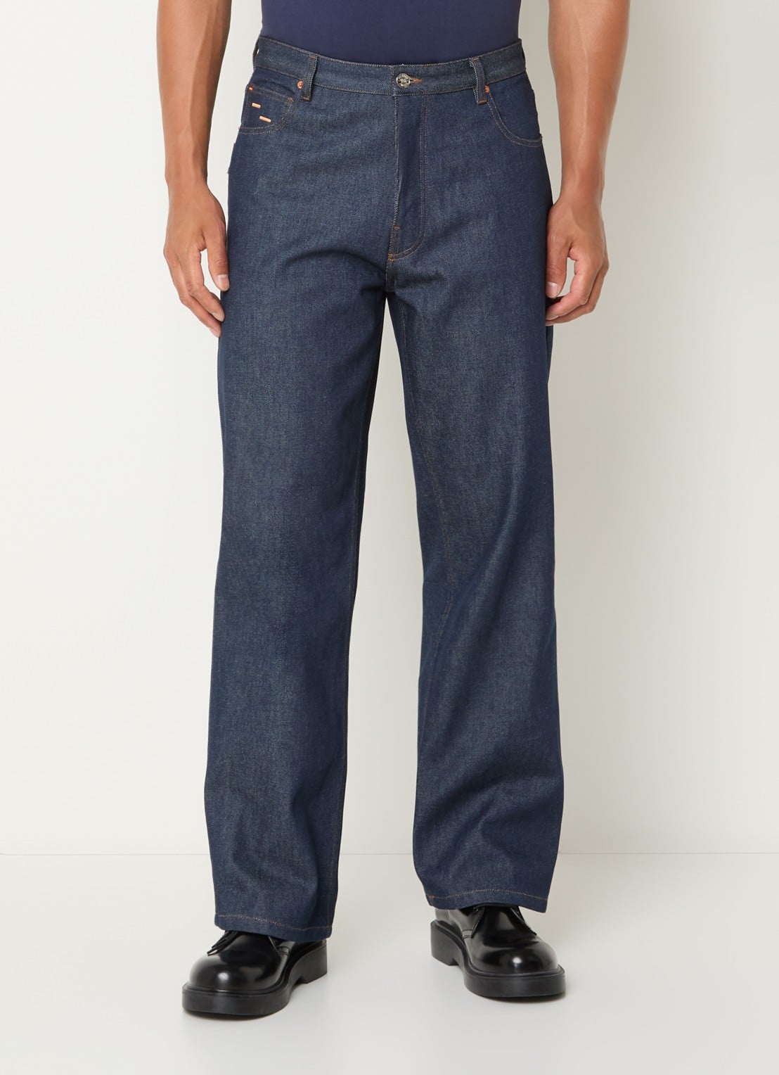 Filling Pieces Straight leg jeans met donkere wassing - detail indigo