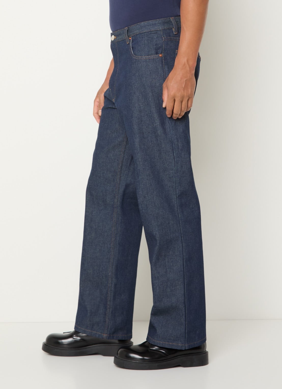 Filling Pieces Straight leg jeans met donkere wassing - detail 2 indigo