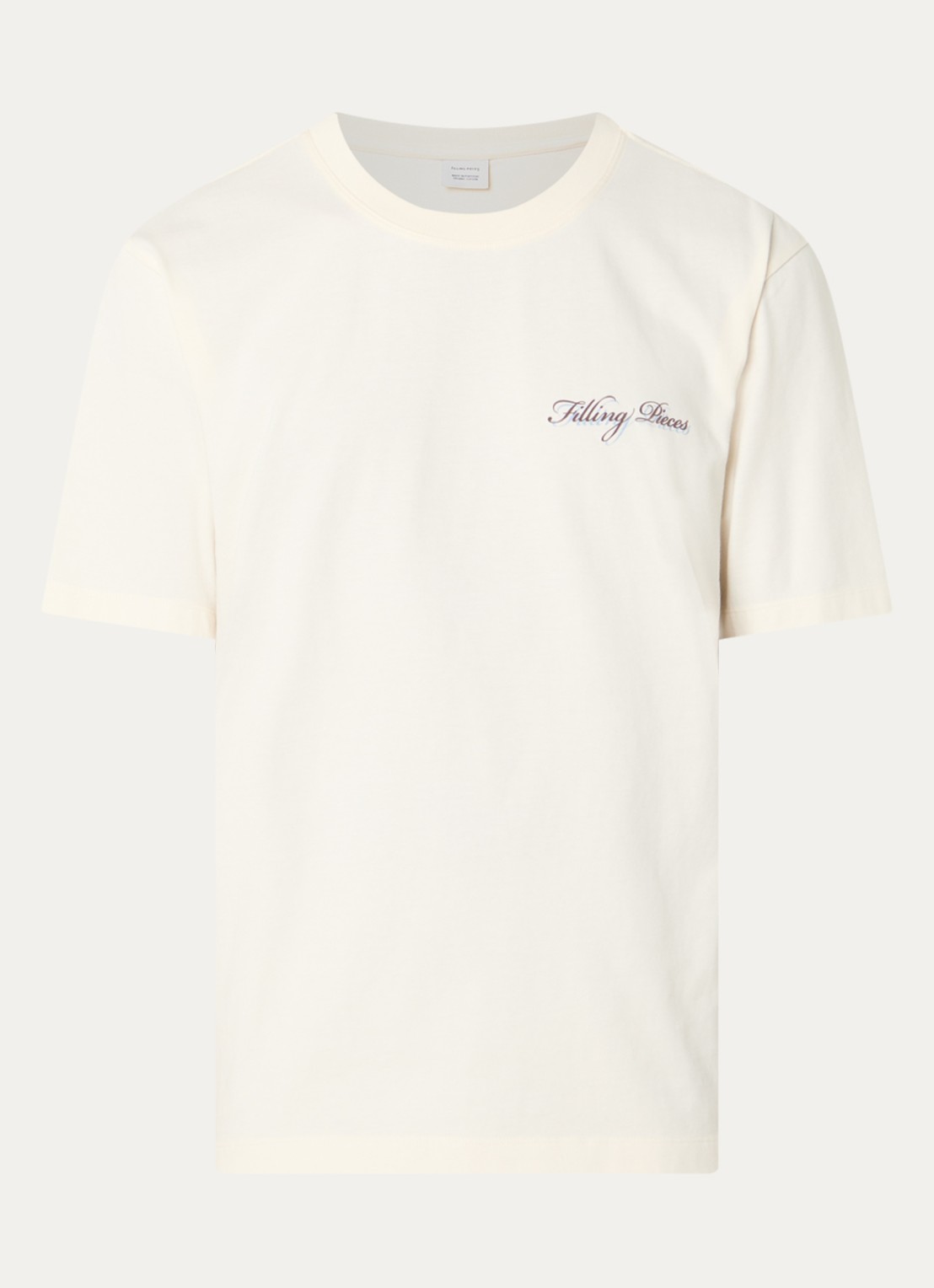 Filling Pieces T-shirt met logo- en backprint  - voorkant gebroken wit