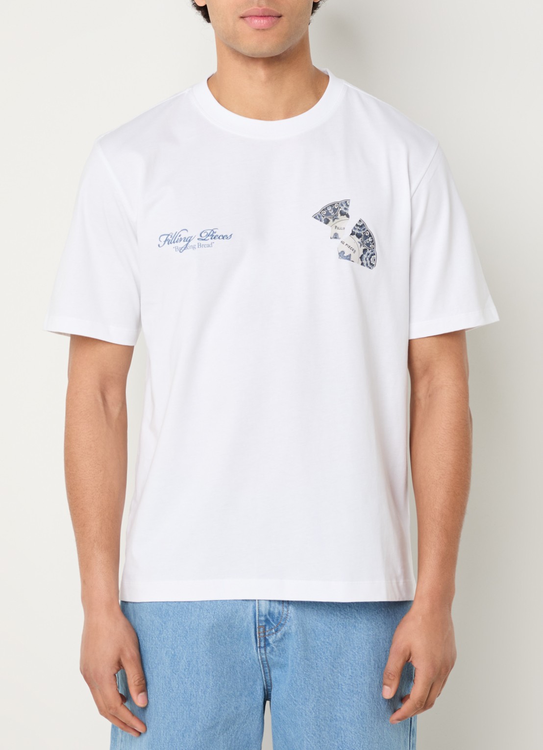 Filling Pieces T-shirt van katoen met logo- en backprint - achterkant 4 wit