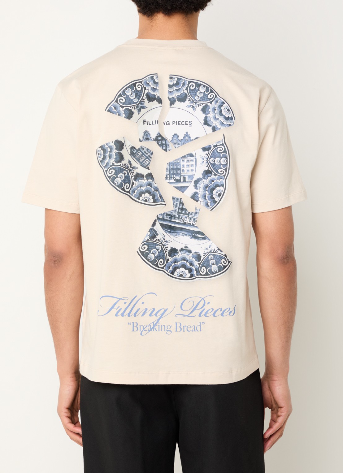 Filling Pieces T-shirt van katoen met logo- en backprint - detail 2 beige