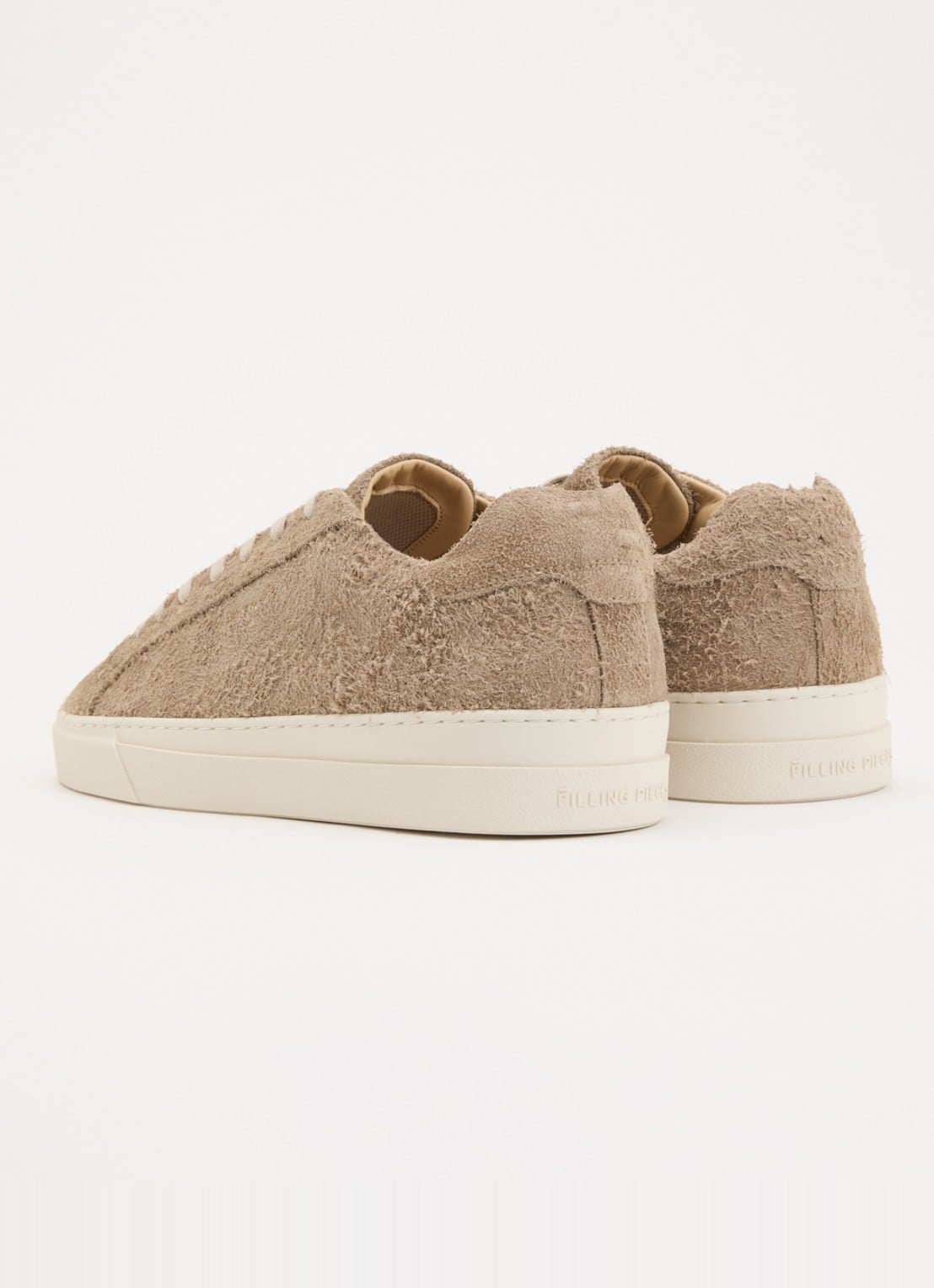 Filling Pieces Tiebreak Fuzz sneaker van  suède met structuur - achterkant donkerbeige