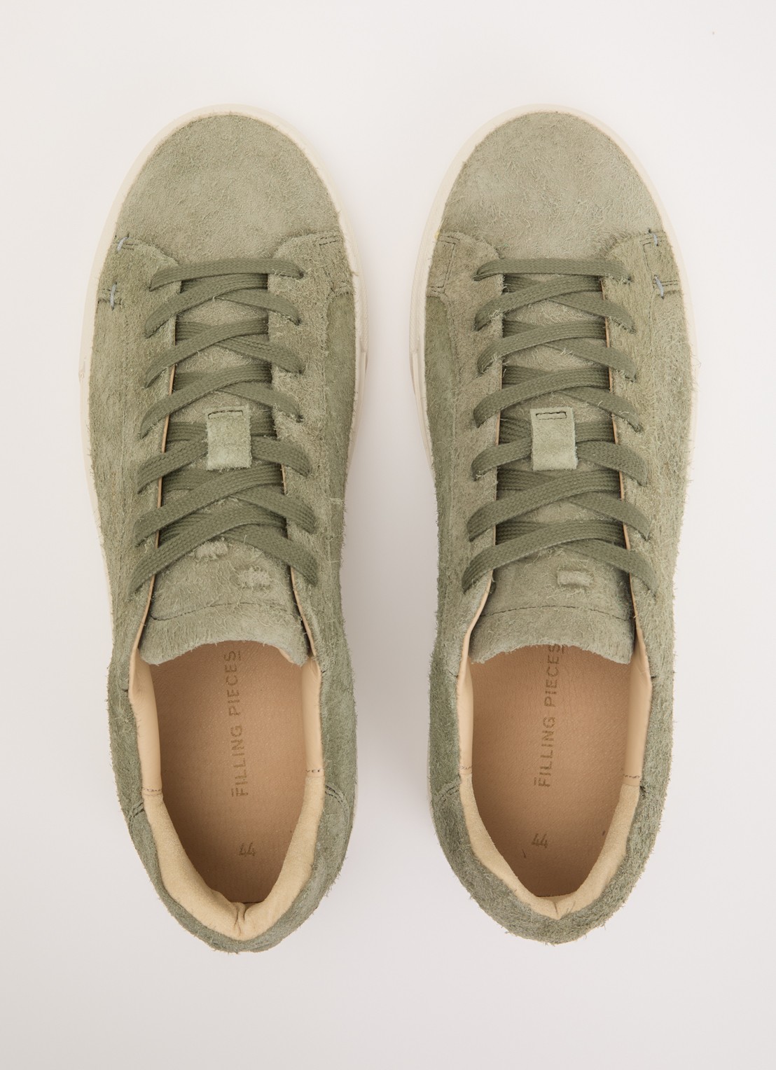 Filling Pieces Tiebreak Fuzz sneaker van  suède met structuur - detail 3 lichtgroen