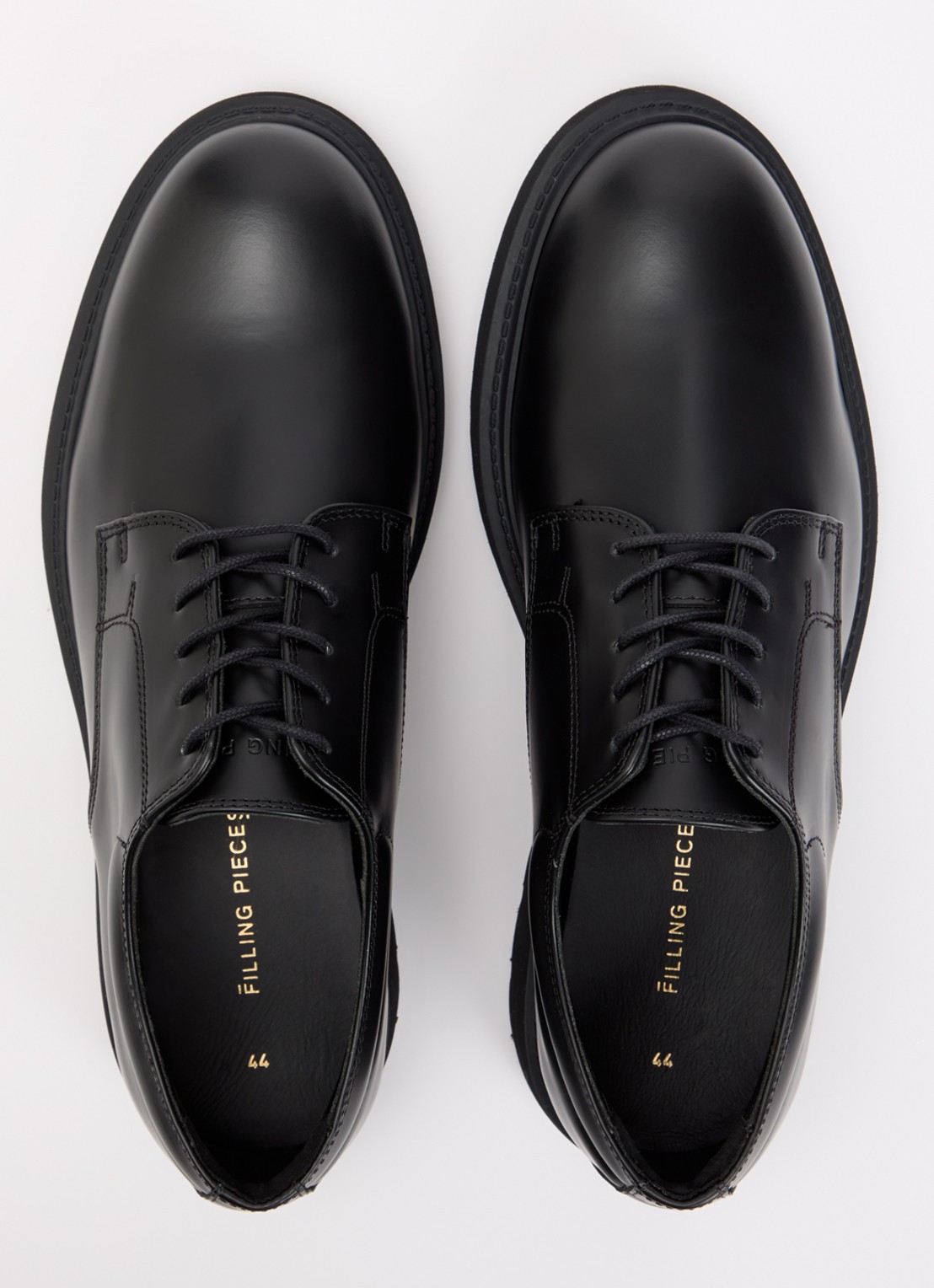 Filling Pieces Veterschoen van leer - detail 3 zwart