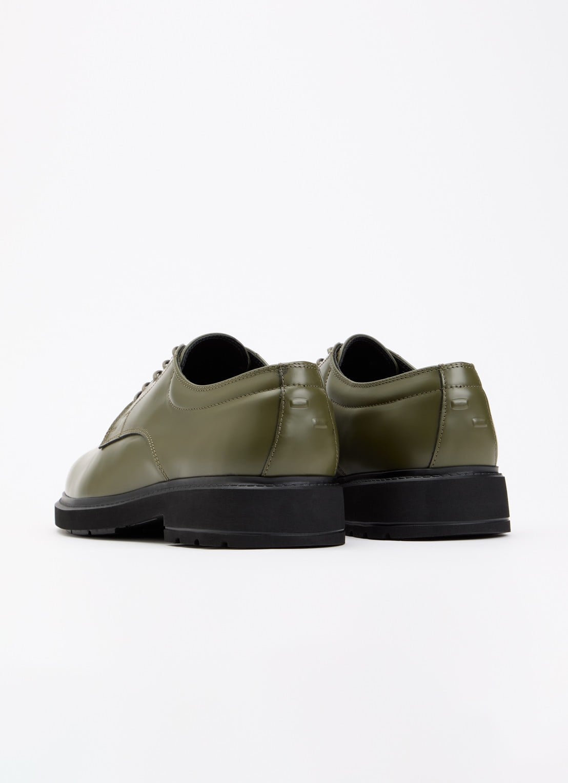 Filling Pieces Veterschoen van leer - achterkant olijfgroen
