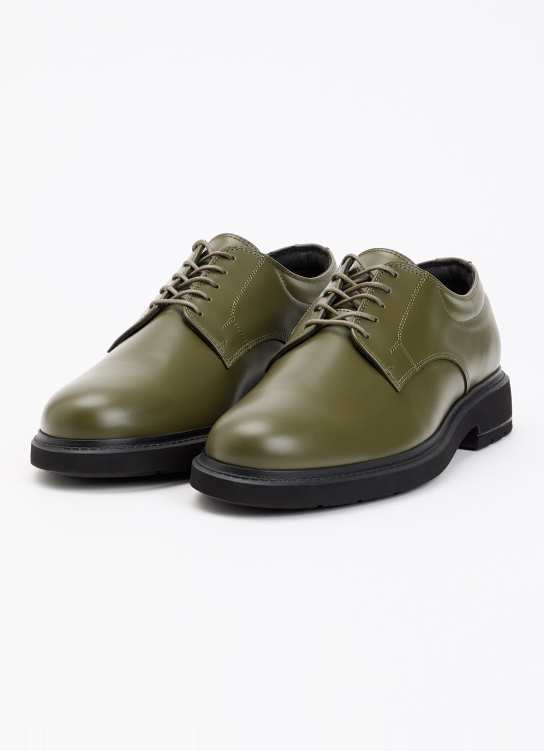Filling Pieces Veterschoen van leer - detail 2 olijfgroen