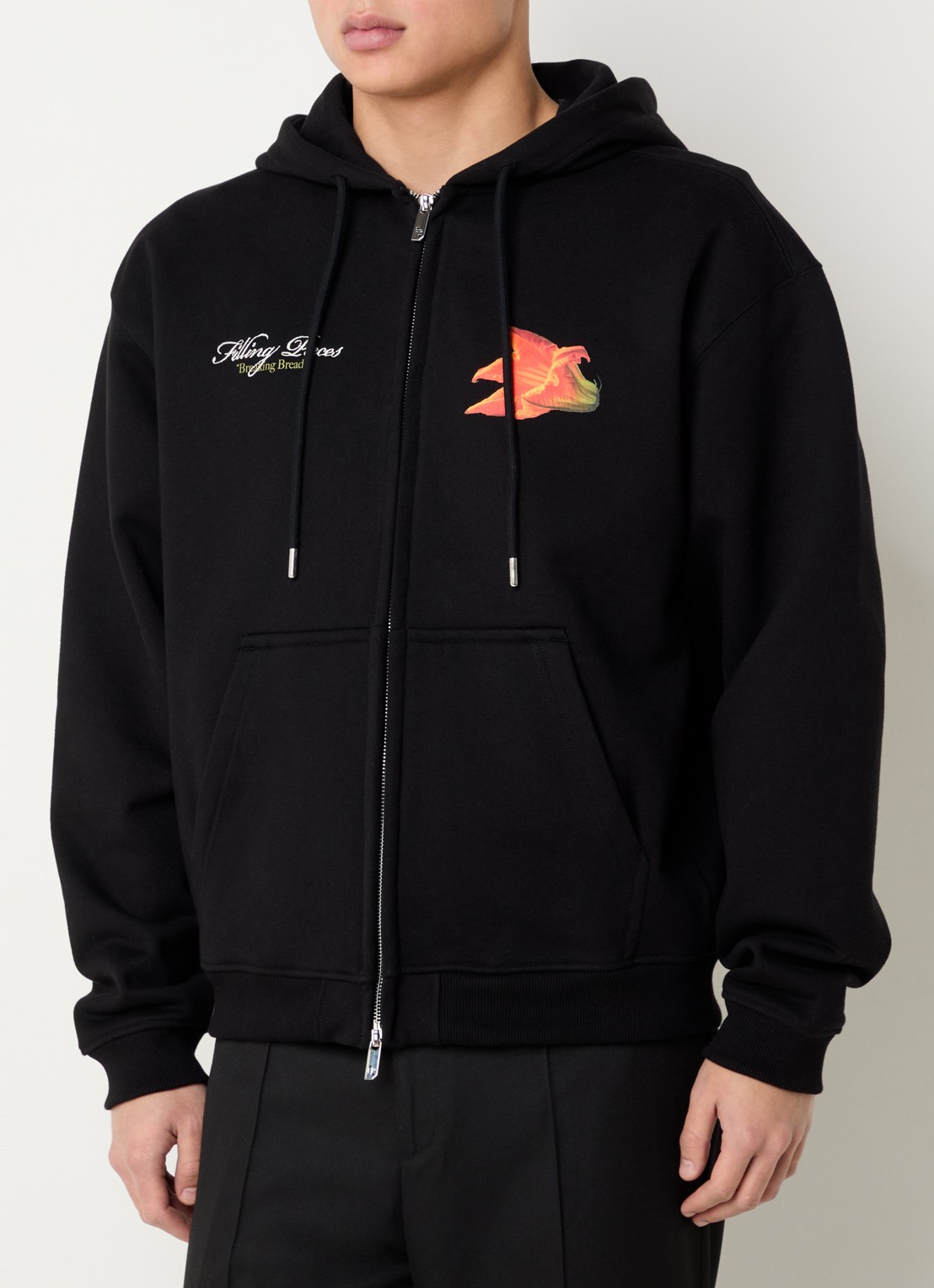 Filling Pieces Zucchini sweatvest met front- en backprint - achterkant 5 zwart