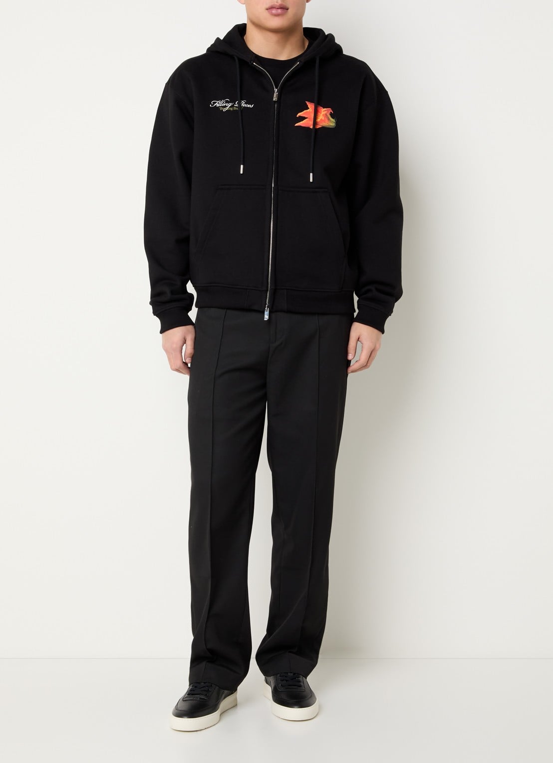 Filling Pieces Zucchini sweatvest met front- en backprint - voorkant 2 zwart