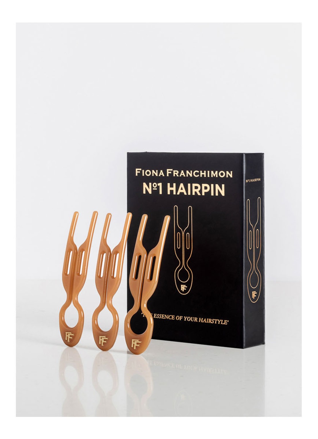 Fiona Franchimon Nº 1 Hairpin - haarpin set van 3  - detail 6 smooth caramel