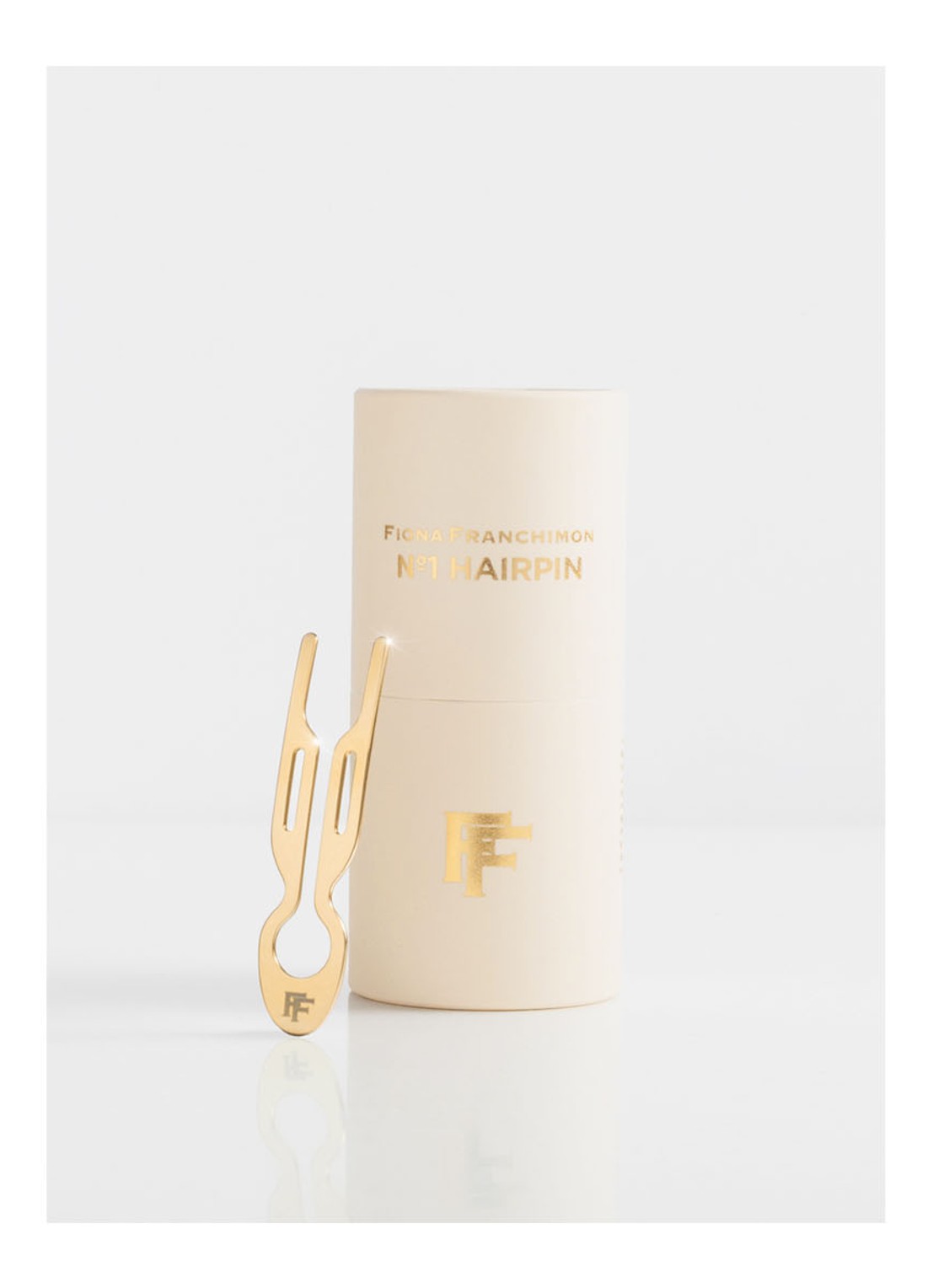 Fiona Franchimon Nº 1 Hairpin - haarpin  - voorkant 2 yellow gold