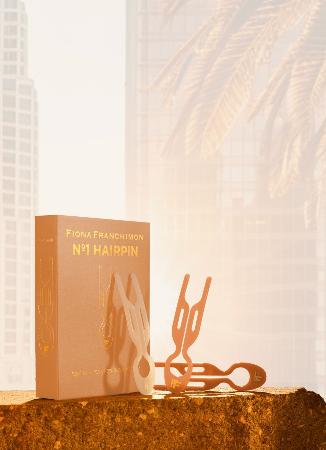 Fiona Franchimon Nº 1 Hairpin Los Angeles Collection - haarpin set van 3 - detail 3 beige