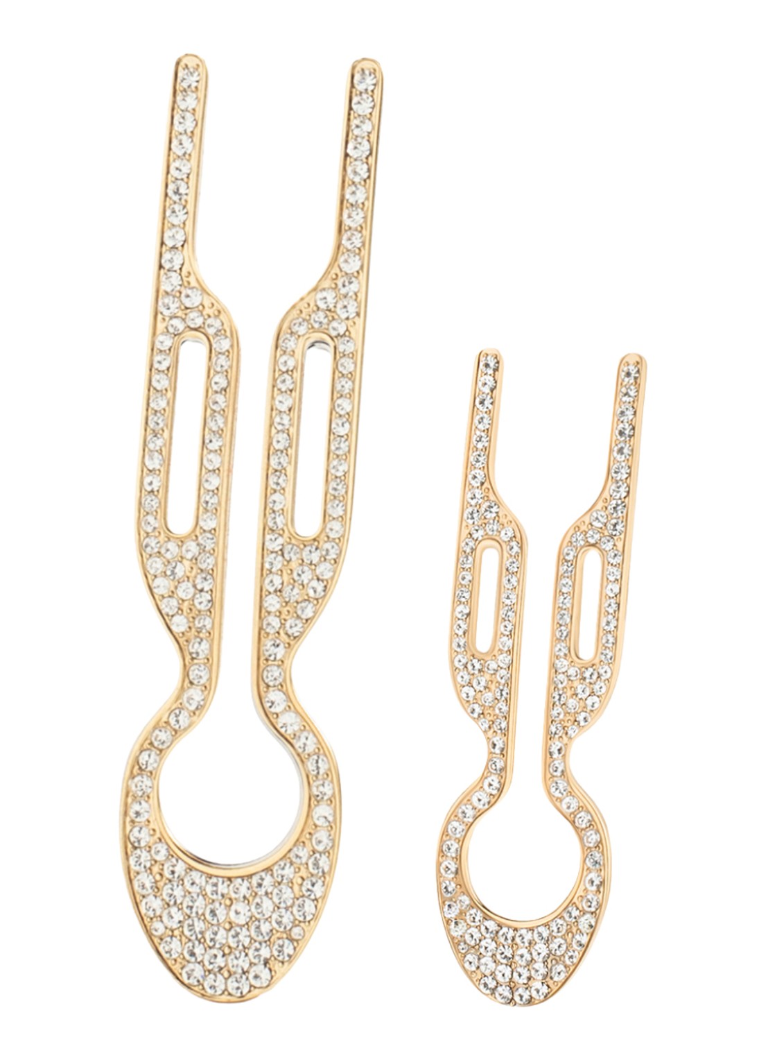 Fiona Franchimon Nº 1 Hairpin Petite Steel met Swarovski® Crystals - haarpin set van 2 - voorkant 3 goud
