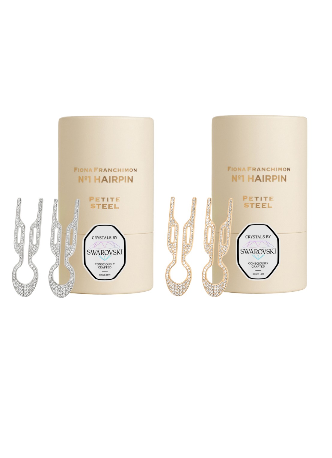Fiona Franchimon Nº 1 Hairpin Petite Steel met Swarovski® Crystals - haarpin set van 2 - detail 4 undefined