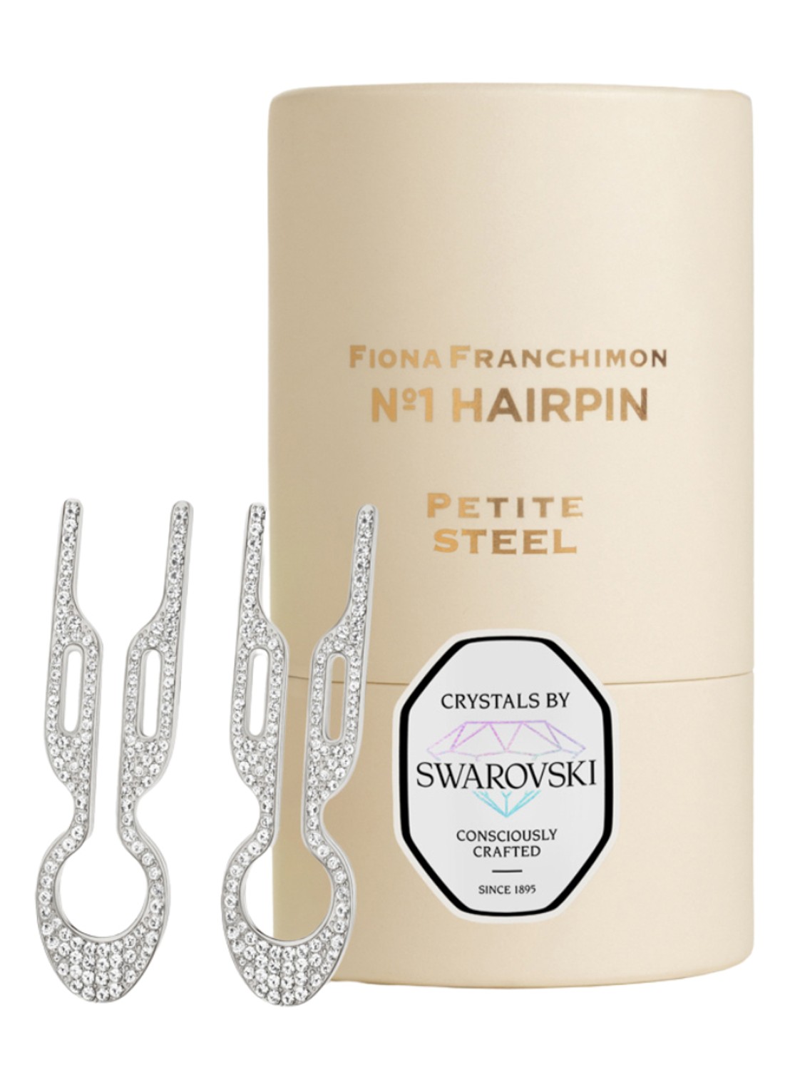 Fiona Franchimon Nº 1 Hairpin Petite Steel met Swarovski® Crystals - haarpin set van 2 - voorkant 2 undefined