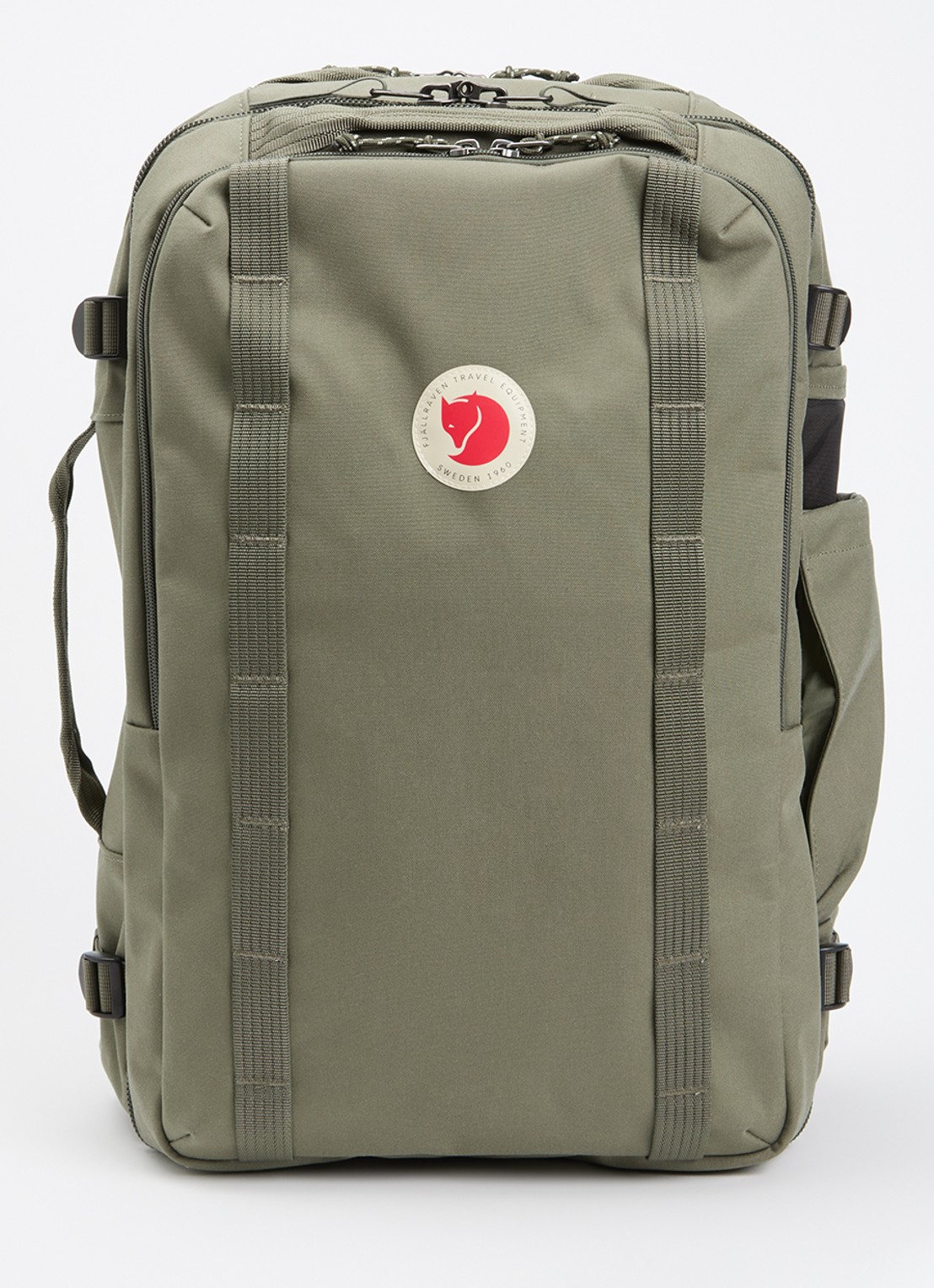 Fjällräven Farden Carry-On rugzak met 17 inch laptopvak - voorkant 3 olijfgroen