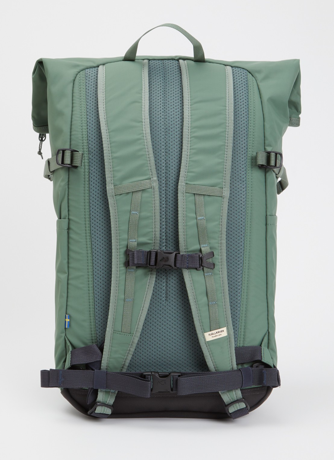 Fjällräven High Coast rugzak met 14 inch laptopvak - unisex - achterkant zeegroen
