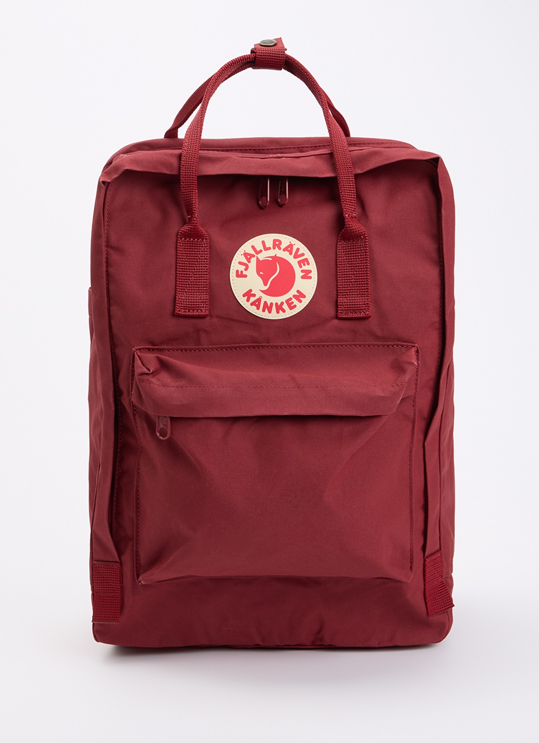 Fjällräven Kånken rugzak met 17 inch laptopvak  - voorkant donkerrood