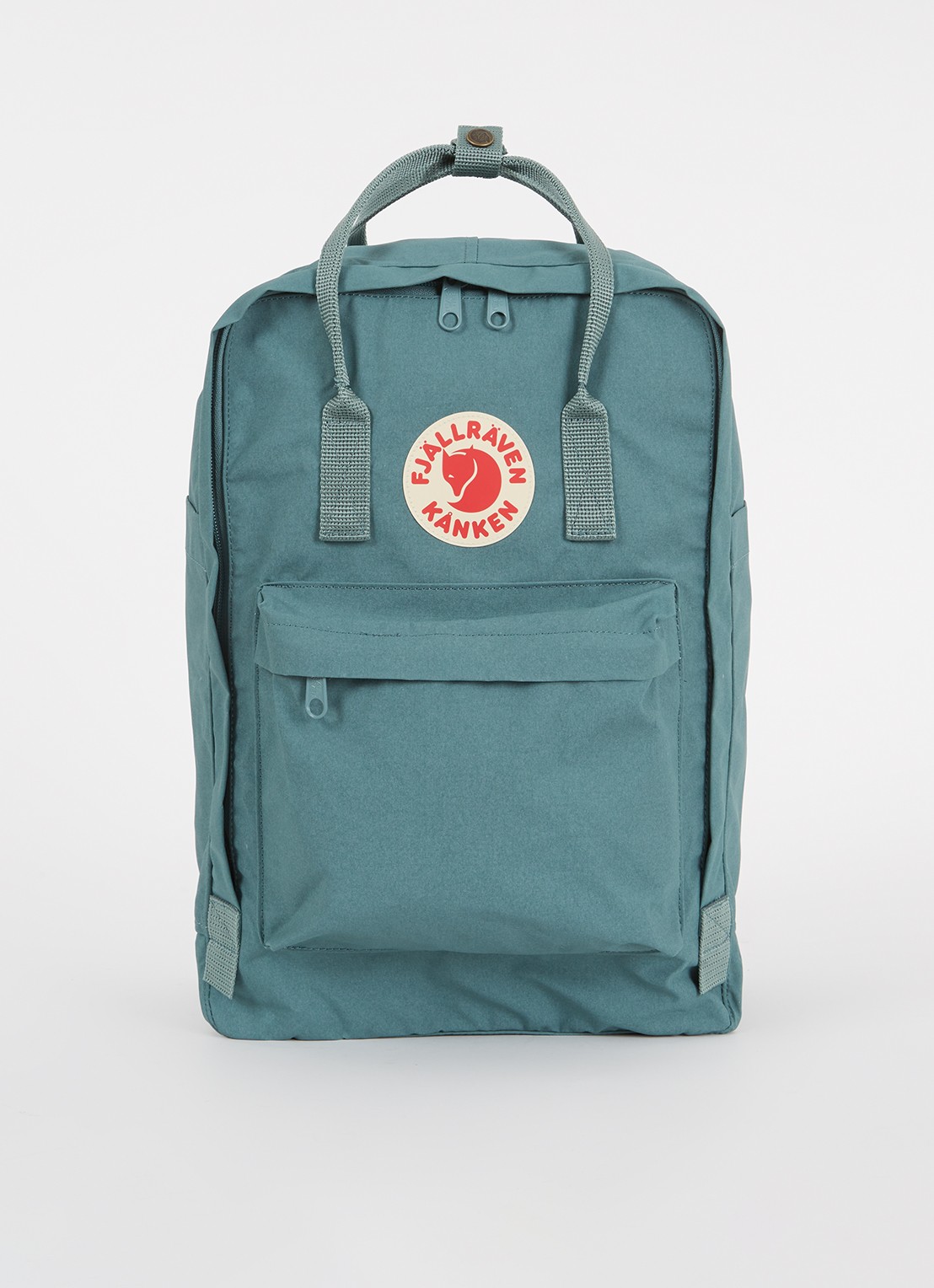 Fjällräven Kånken rugzak met 17 inch laptopvak  - voorkant 2 zeegroen