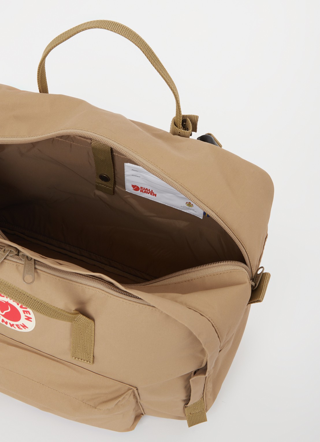 Fjällräven Kånken Weekender weekendtas met afneembare schouderriem - detail beige