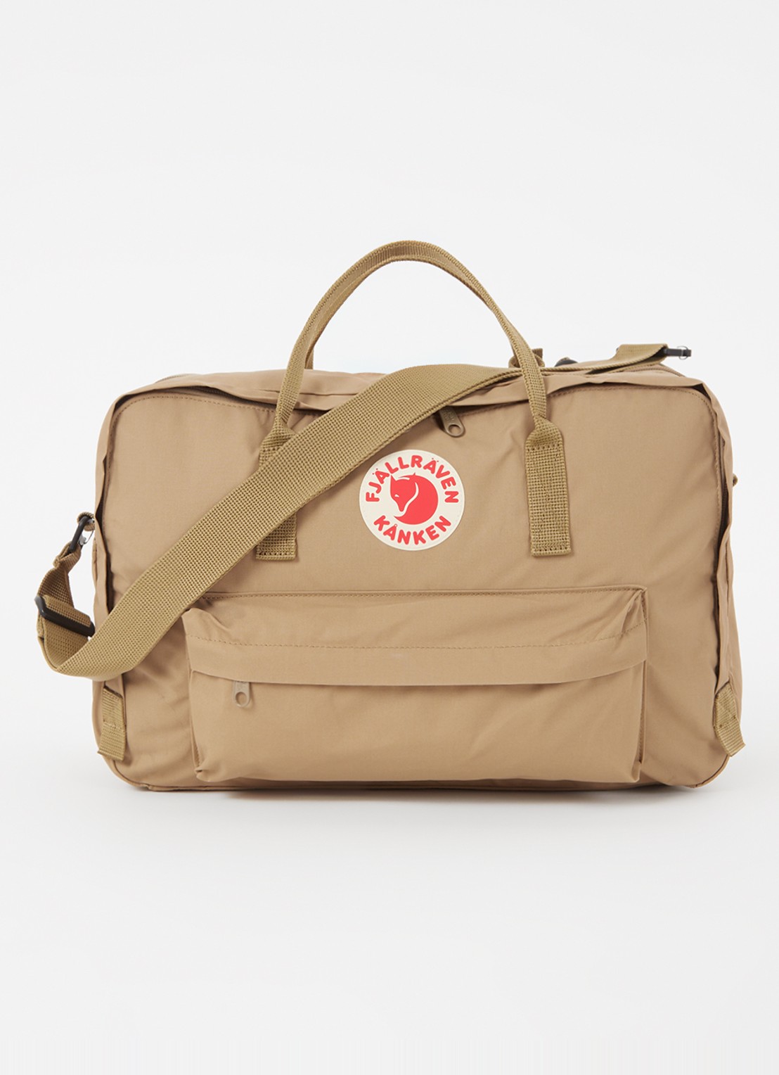 Fjällräven Kånken Weekender weekendtas met afneembare schouderriem - voorkant 2 beige
