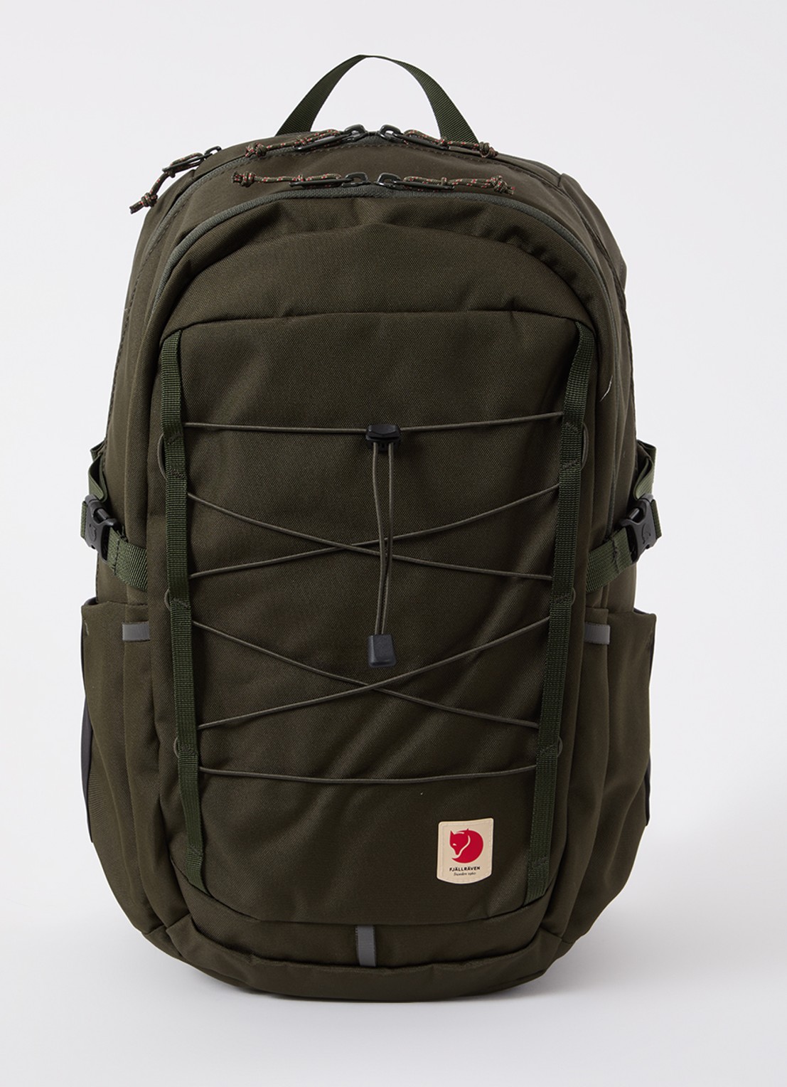 Fjällräven Skule 28 rugzak met 15 inch laptopvak - voorkant donkergroen