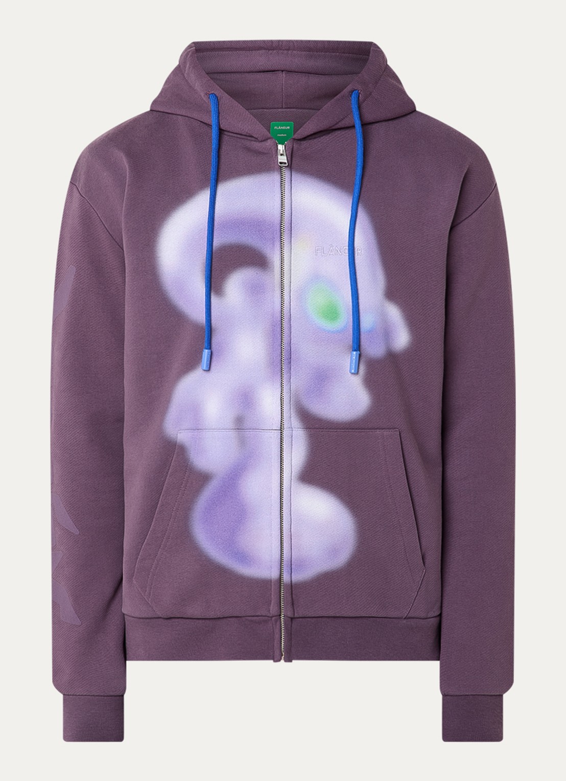 FLÂNEUR Alien sweatvest met print - voorkant 3 paars