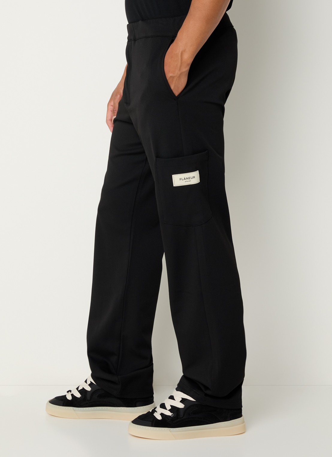 FLÂNEUR Atelier loose fit pantalon met opgestikte zak - detail 2 zwart