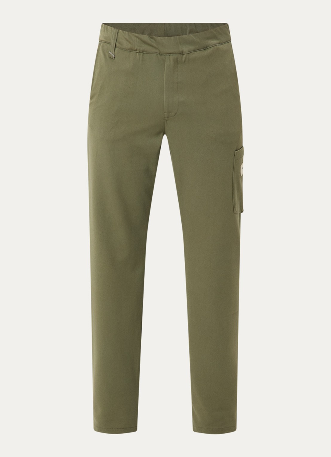 FLÂNEUR Atelier loose fit pantalon met opgestikte zak - voorkant 2 legergroen