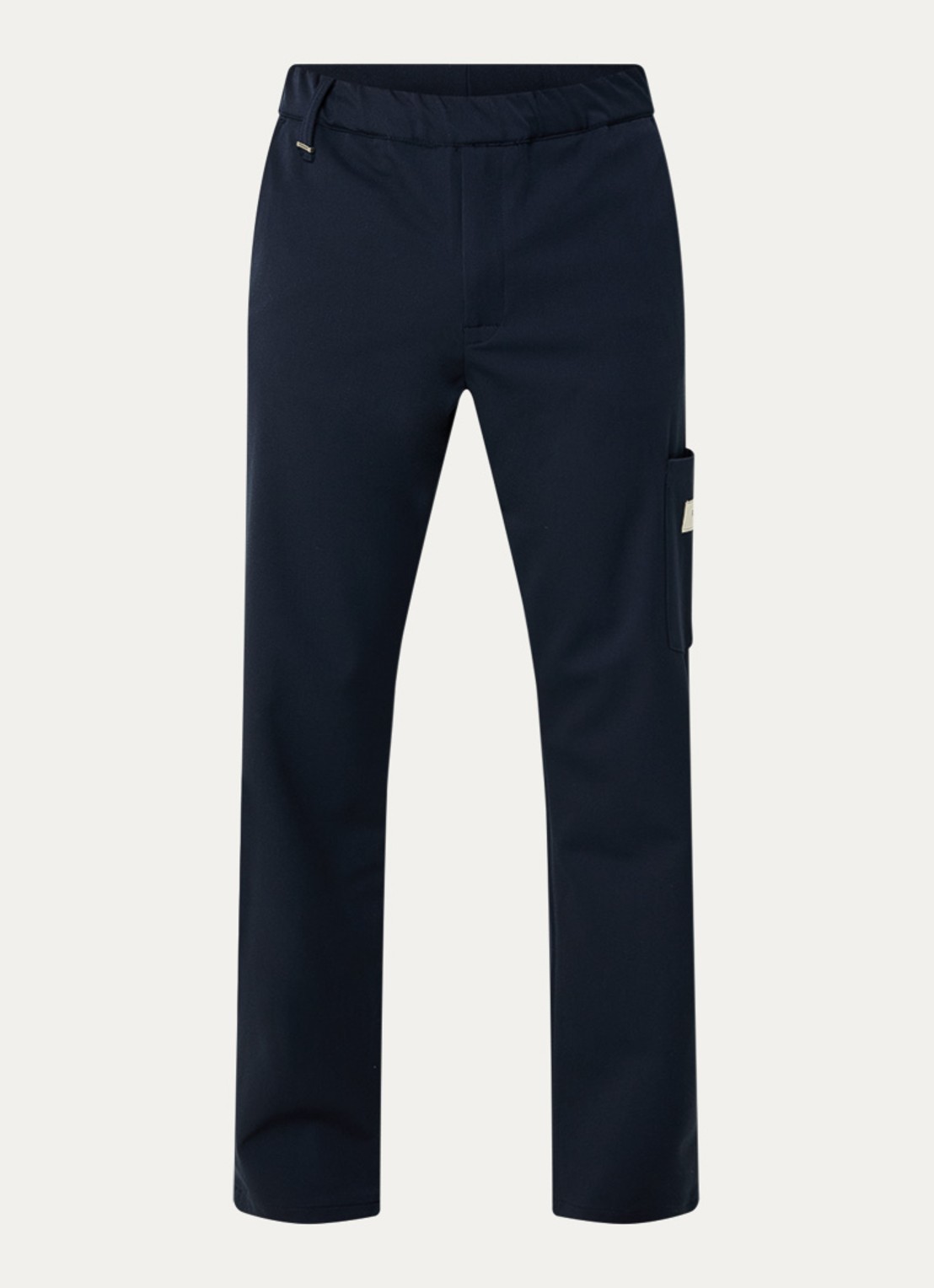 FLÂNEUR Atelier loose fit pantalon met opgestikte zak - voorkant 2 donkerblauw