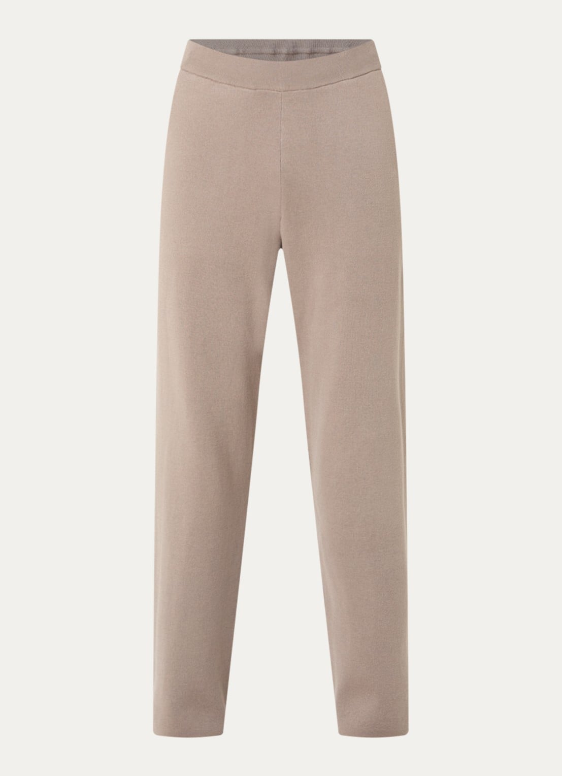 FLÂNEUR Atelier straight fit broek met logo en steekzakken - voorkant 4 taupe