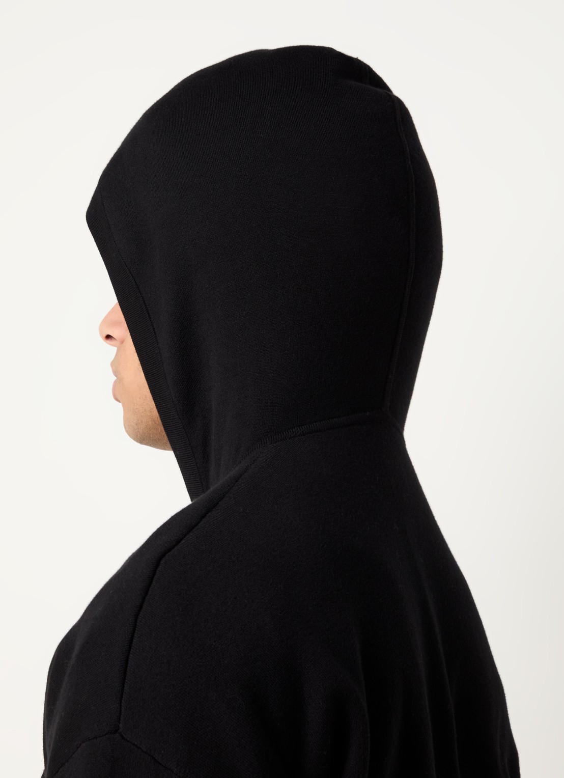 FLÂNEUR Atelier sweatvest van katoen met capcuchon - detail 3 zwart