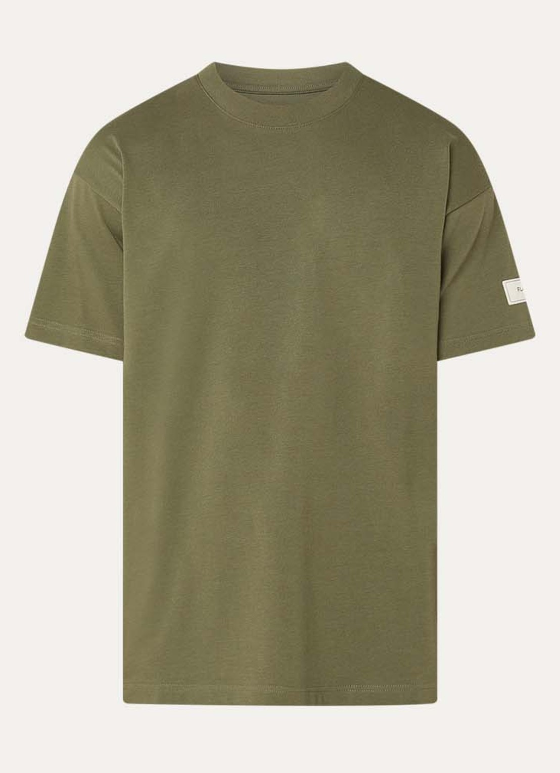 FLÂNEUR Atelier T-shirt met logo - voorkant bronsgroen